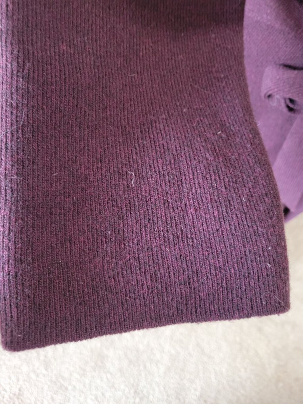 Kettlewell Plum Wrap Cardigan Extrafine Merino Wool Size L Quiet Luxury Preppy - Picture 5 of 11